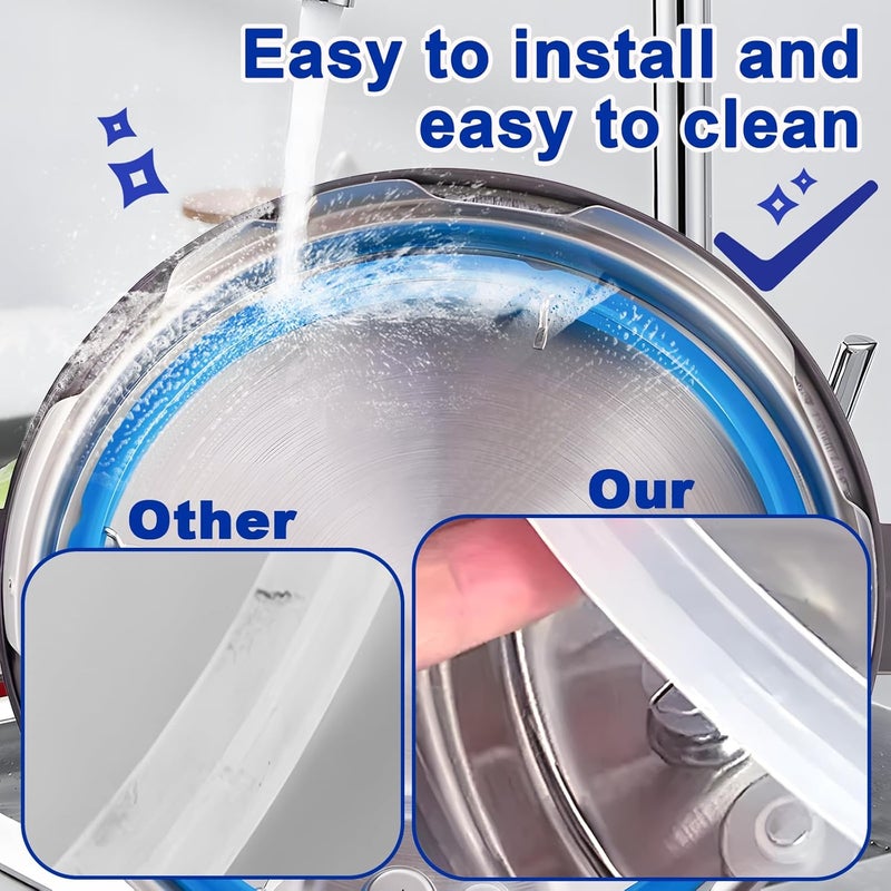 Buotuoho 2-Pack 3rd Gen Sealing Ring for Instant Pot 5&6 Qt, Instant Pot Sealing Ring - Enhanced Sealing Food-Grade Silicone, BPA-Free, Fits Most 5/6 Qt Models, Blue&White for Sweet/Savory Separation - Image 5
